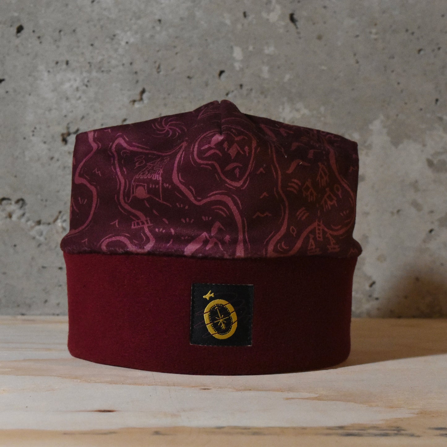 Sacred Peaks Maroon Posted Fleece Hat