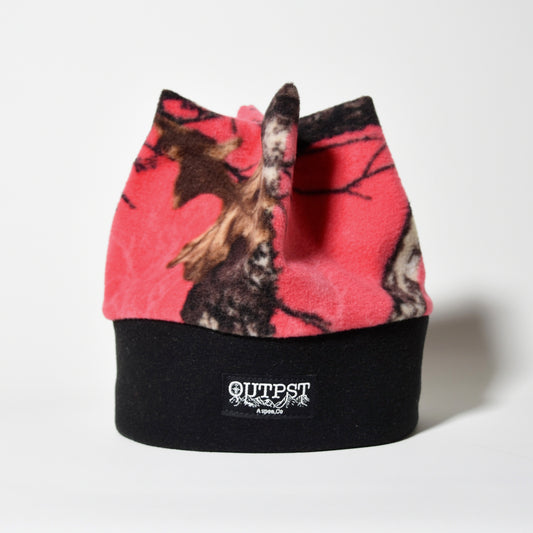 Pink Camo Black Quad Fleece Hat