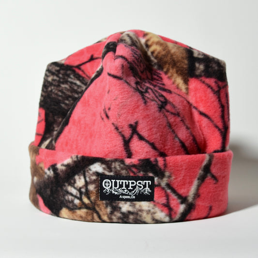 Pink Camo Folder Fleece Hat