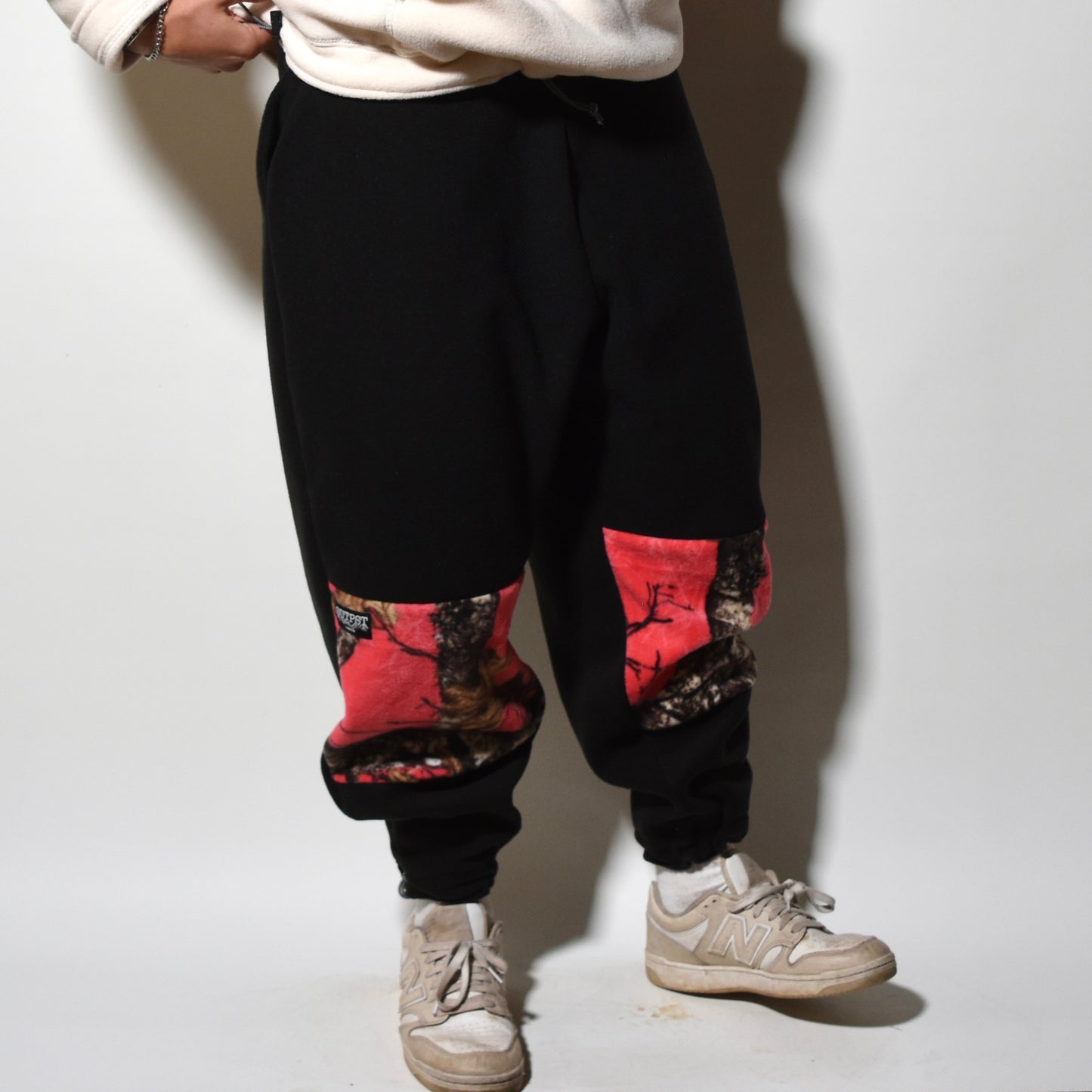 Pink On Black Fleece Sweatpants