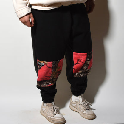 Pink On Black Fleece Sweatpants