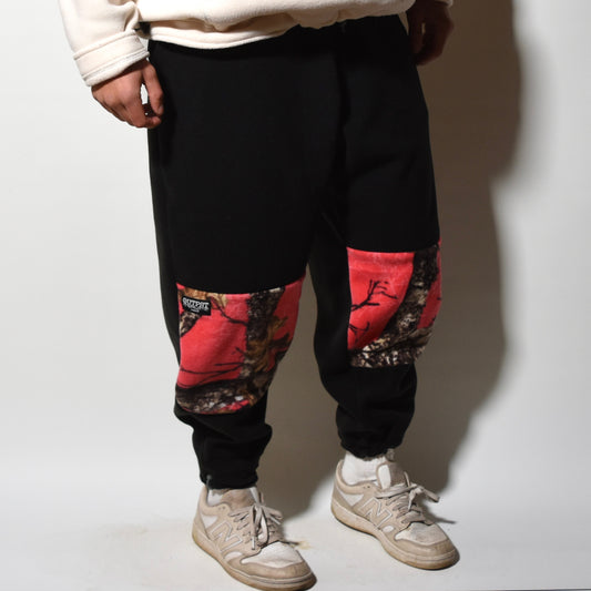 Pink On Black Fleece Sweatpants