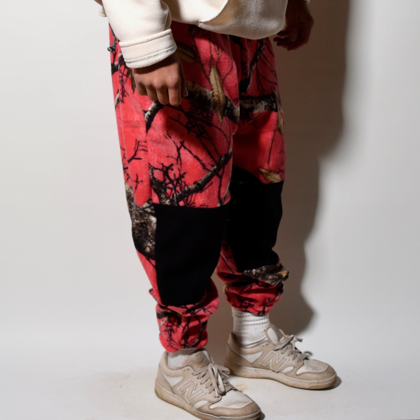 Black On Pink Fleece Sweatpants