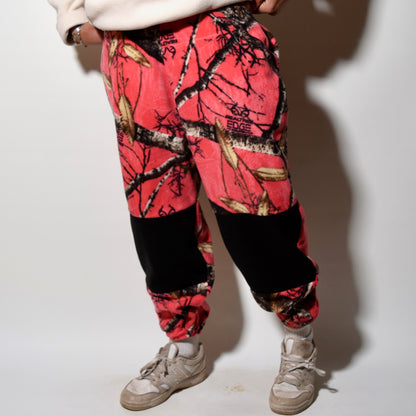 Black On Pink Fleece Sweatpants