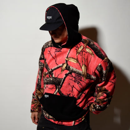 Black On Pink Fleece Hoodie