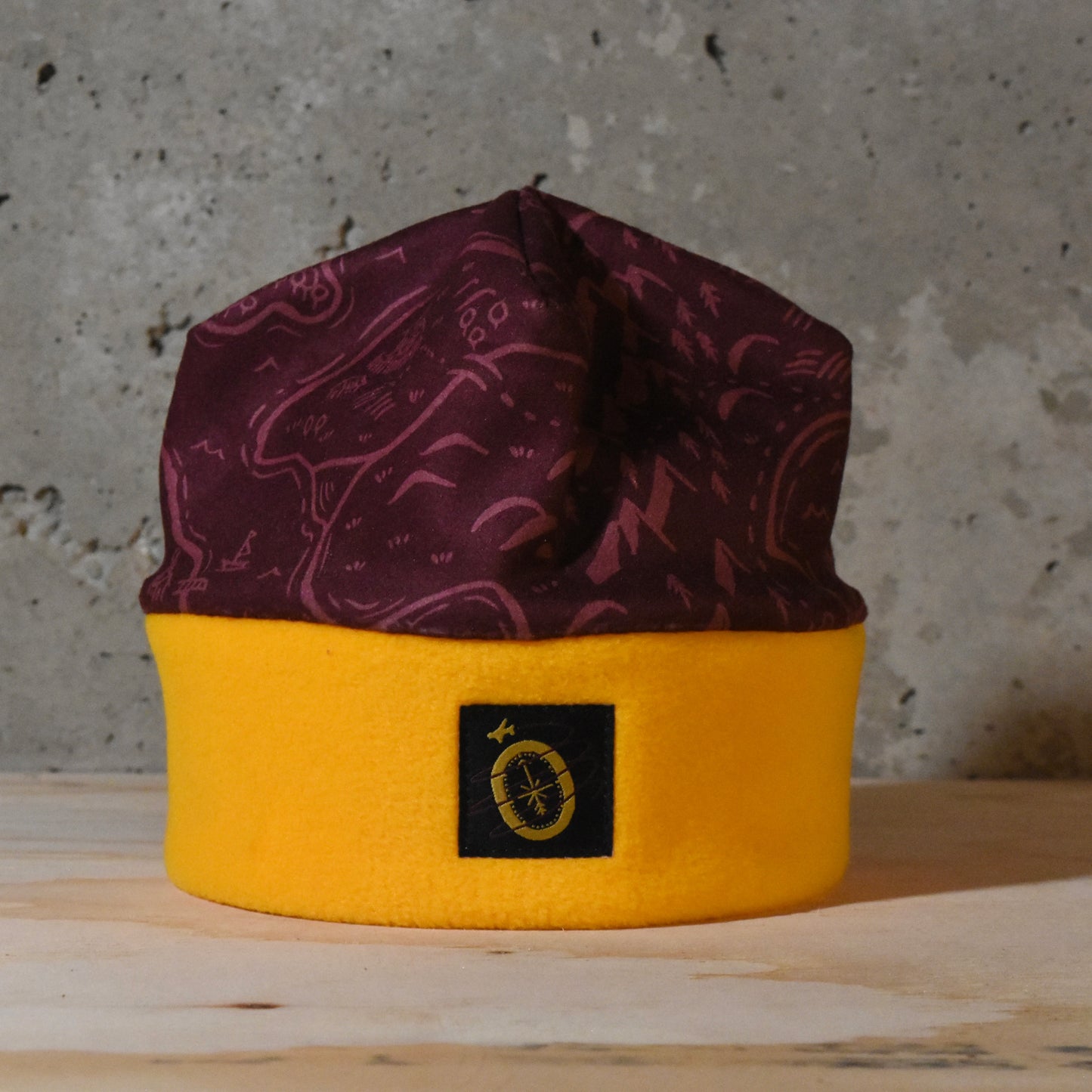 Sacred Peaks Yellow Posted Fleece Hat